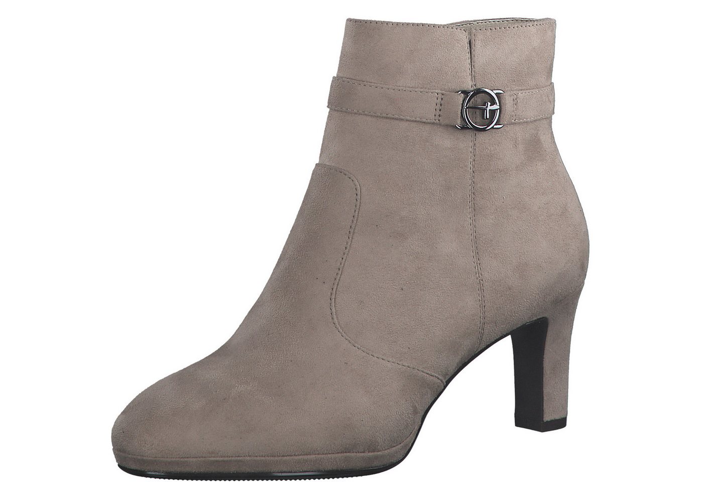 tamaris Stiefelette Trichterabsatz, Abendschuh mit elegantem Zierriemchen mit Logoemblem