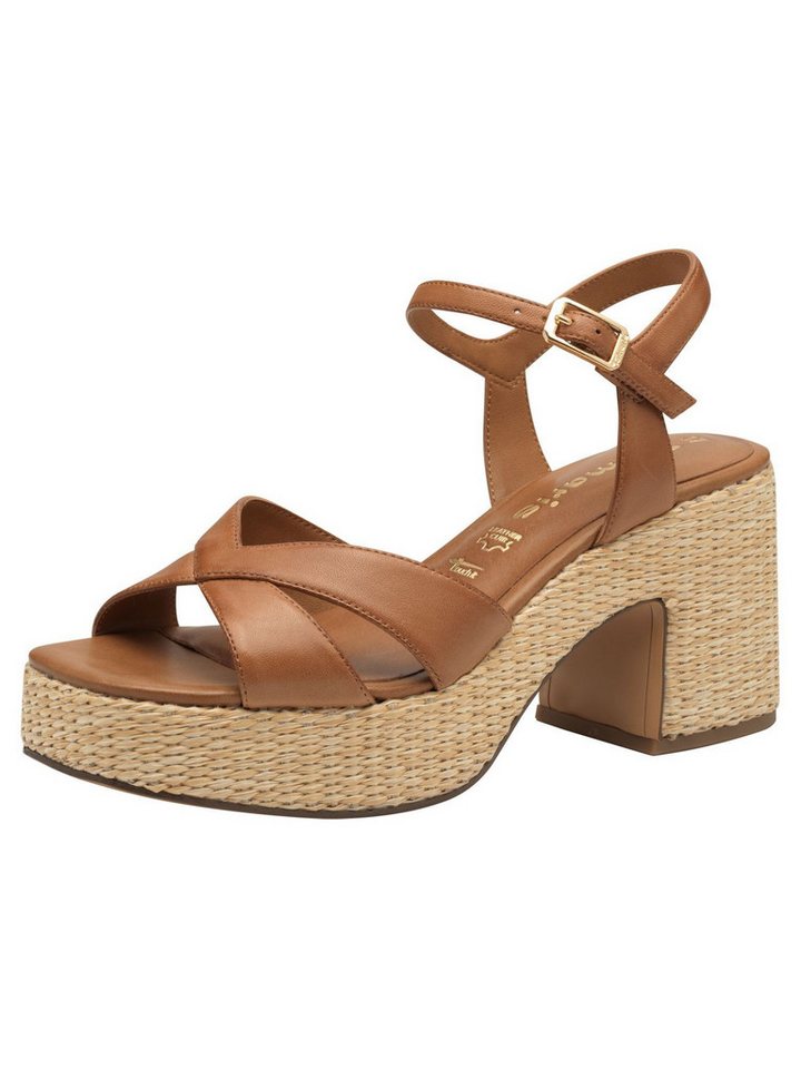 tamaris TOUCH-IT, ANTIslide aus Leder Blockabsatz Sandalette TOUCH-IT