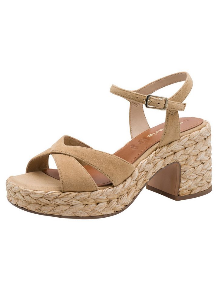 tamaris TOUCH-IT, ANTIslide aus Leder Blockabsatz Sandalette TOUCH-IT (braun)