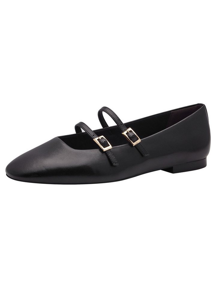 tamaris TOUCH-IT, ANTIslide aus Leder kein Absatz Riemchenballerina TOUCH-IT (schwarz)
