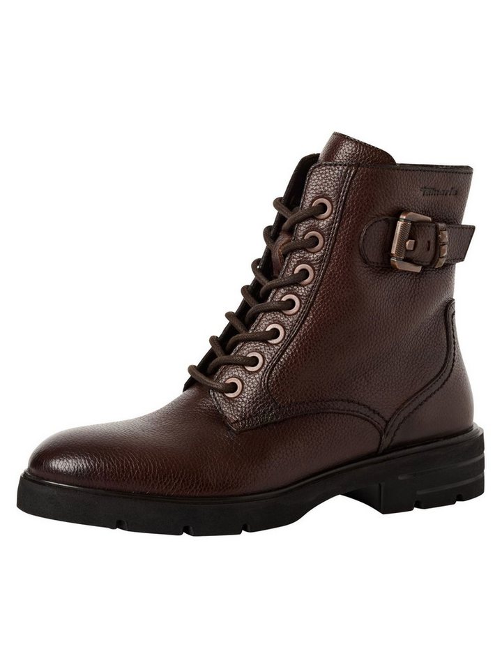 tamaris TOUCH-IT aus Leder Blockabsatz 1-25216-45 Schnürstiefelette TOUCH-IT