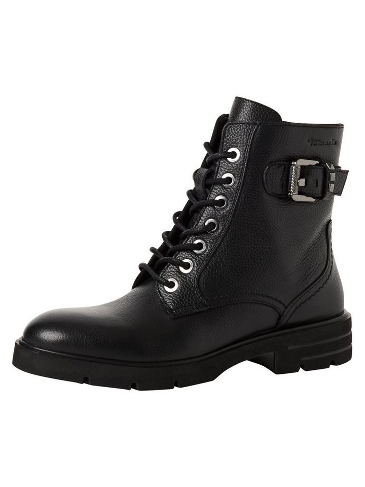 tamaris TOUCH-IT aus Leder Blockabsatz 1-25216-45 Schnürstiefelette TOUCH-IT