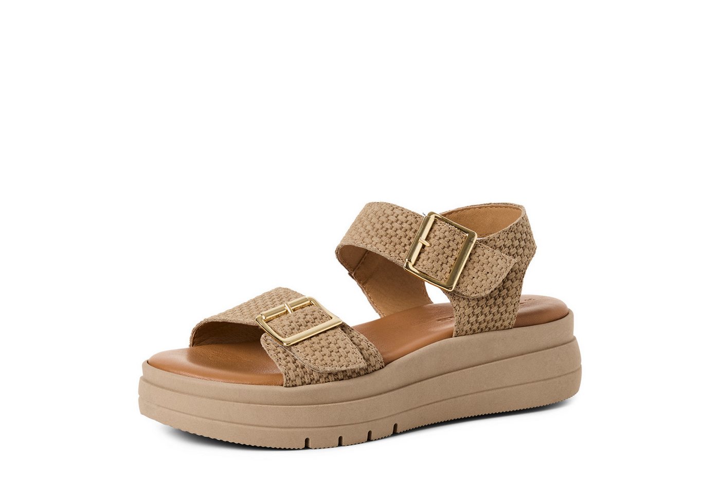 tamaris Sandalette Plateau, Riemchensandale, Sommerschuh mit Logoschriftzug