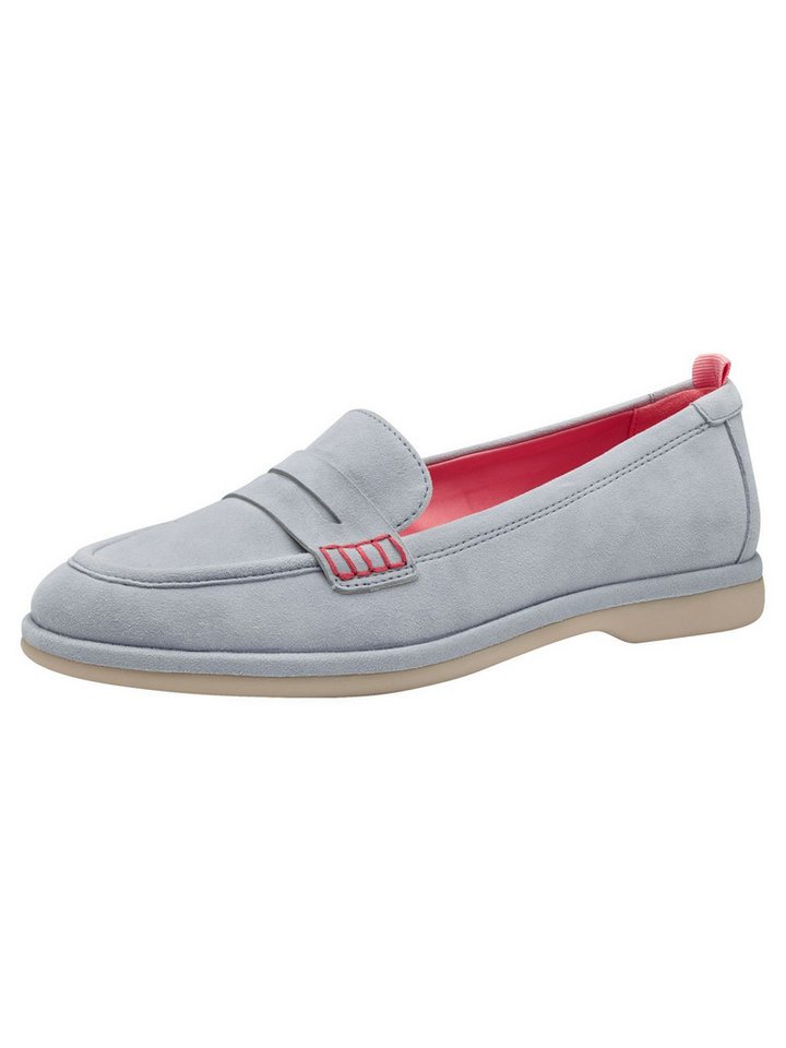 tamaris TOUCH-IT aus Leder kein Absatz 1-24224-44 Slipper TOUCH-IT (blau)