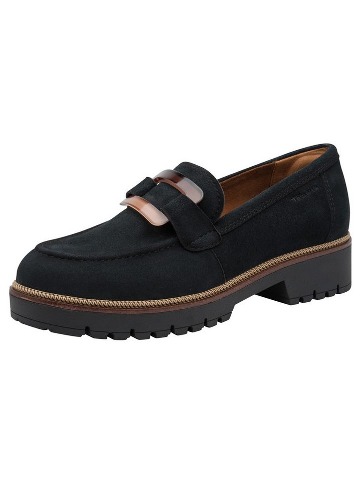 tamaris TOUCH-IT aus Leder kein Absatz 1-24722-43 Slipper TOUCH-IT (blau)