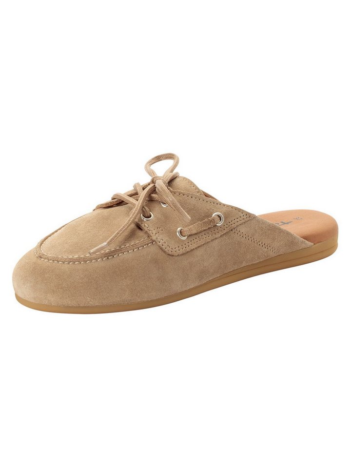 tamaris TOUCH-IT aus Leder kein Absatz 1-27314-46 Sabot TOUCH-IT (beige/braun)