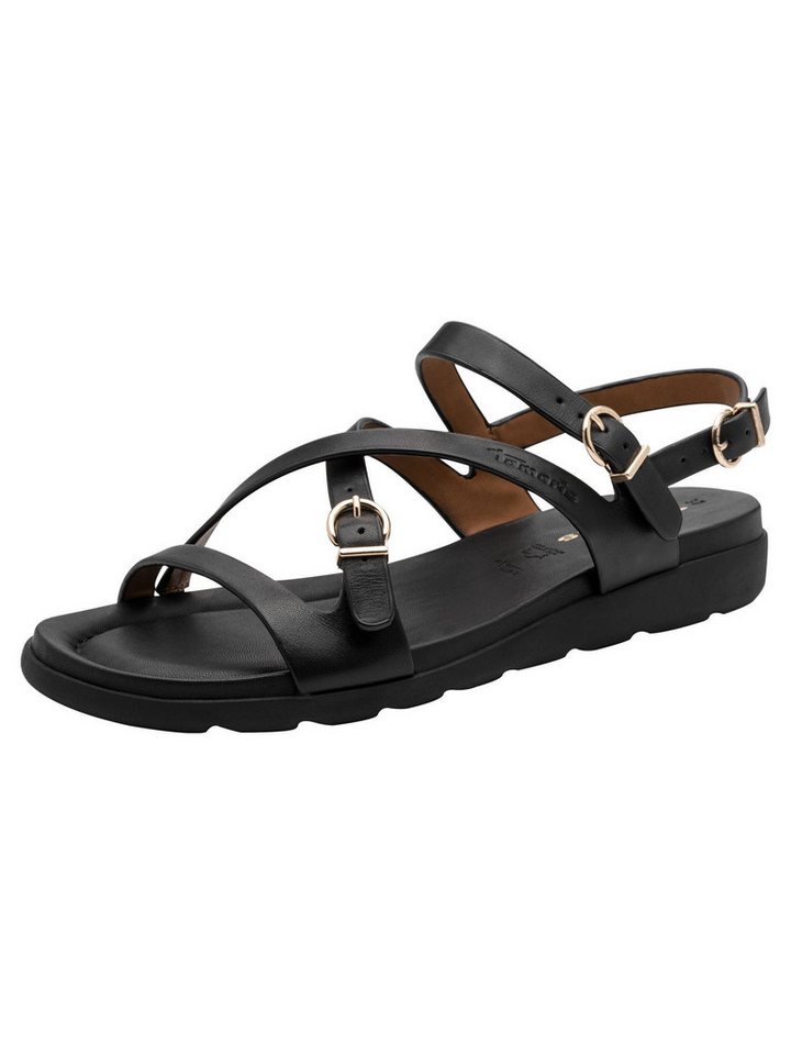 tamaris TOUCH-IT aus Leder Trichterabsatz 1-28231-46 Plateausandaletten TOUCH-IT (schwarz)