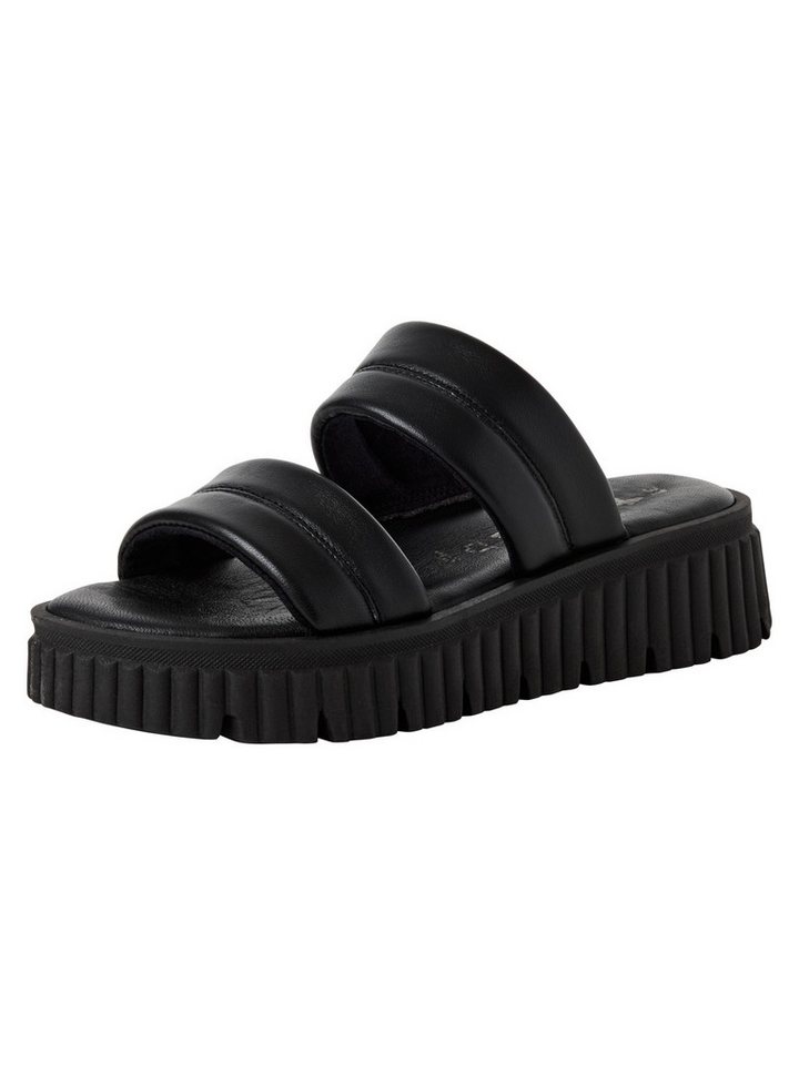 tamaris TOUCH-IT, COMFORT-Lining aus Leder kein Absatz Keilpantolette TOUCH-IT