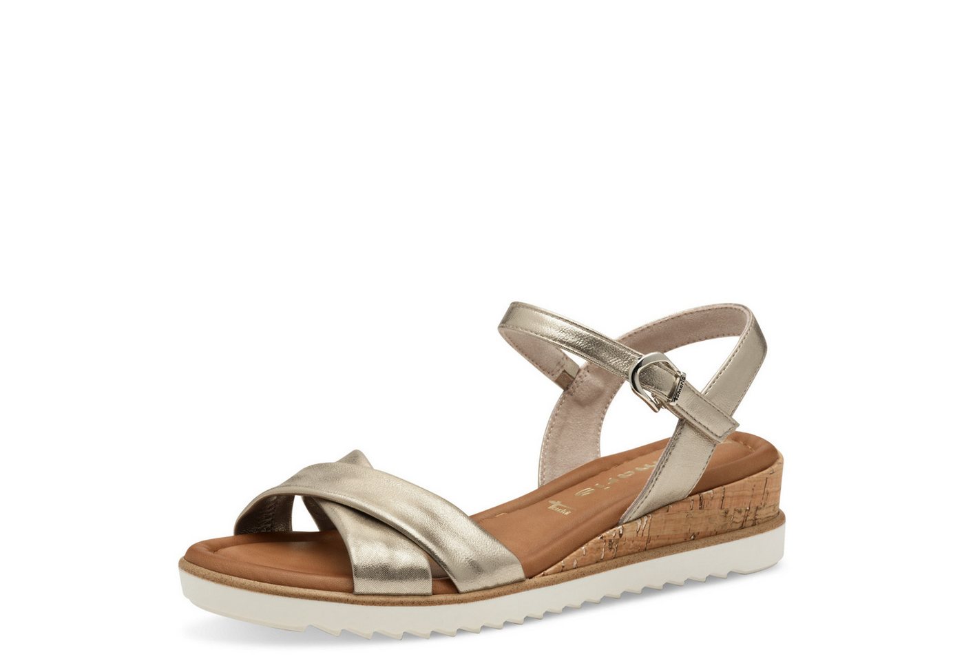 tamaris Sandalette, Keilabsatz, Sommerschuh, Riemchensandale mit Schnallenverschluss