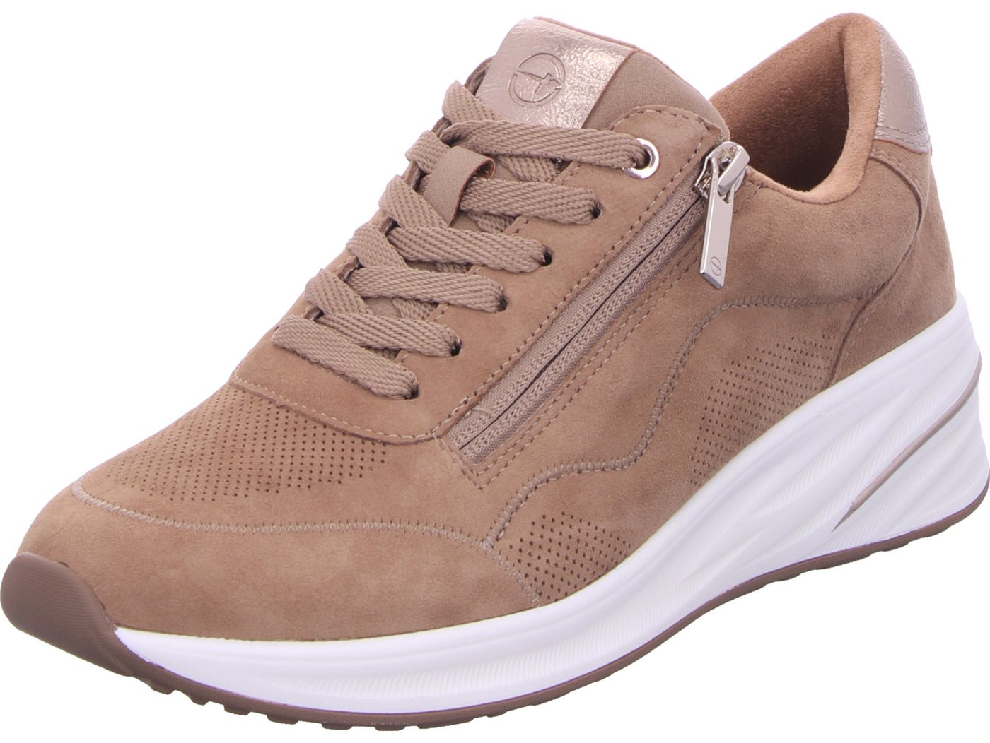 tamaris Wedgesneaker echtes Leder (braun)