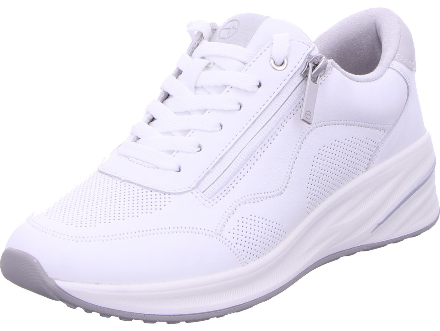 tamaris Wedgesneaker echtes Leder (weiß)