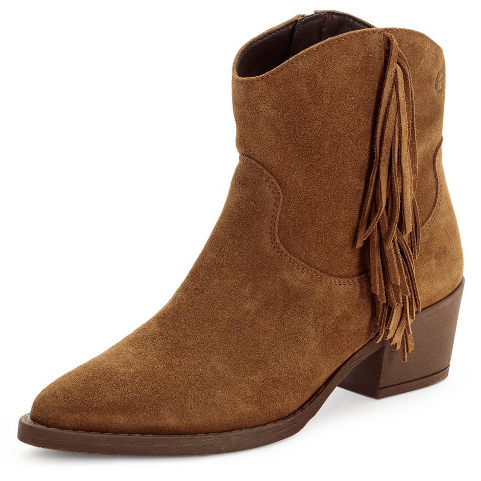tamaris Westernstiefelette Blockabsatz, Boots, Cowboystiefelette mit modischen Fransen