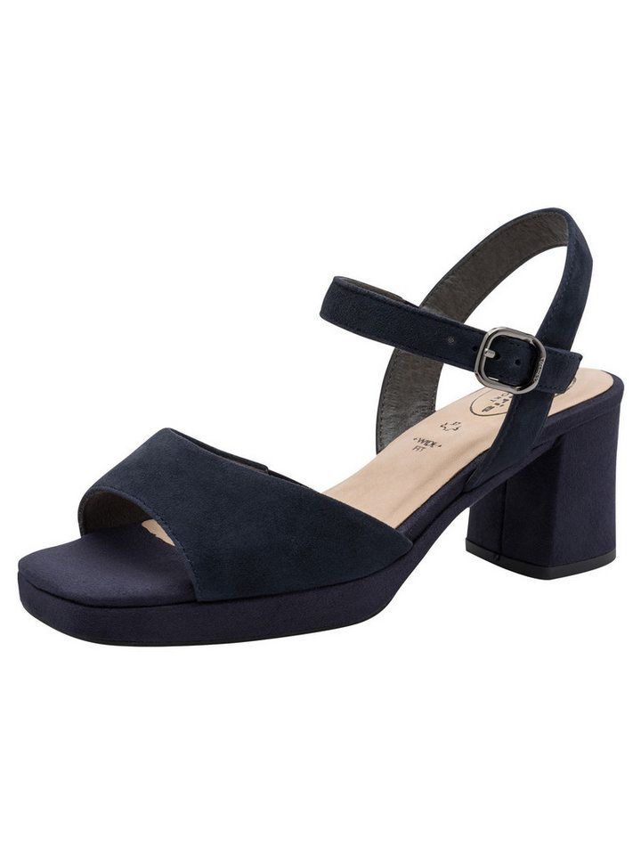 tamaris WIDE FIT comfortFit aus Leder Blockabsatz Sandalette comfortFit (blau)