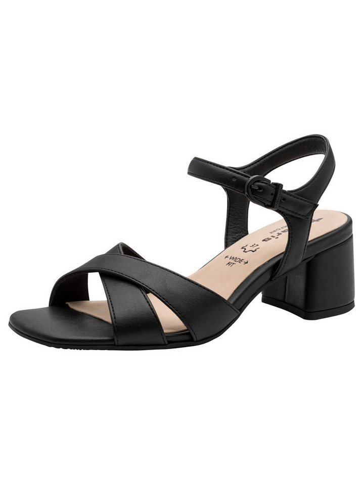 tamaris WIDE FIT comfortFit mit Blockabsatz Blockabsatz Sandalette comfortFit (schwarz)