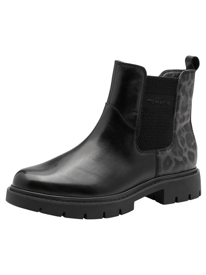 tamaris WIDE FIT comfortFit, Removable Sock aus Leder Chelseaboots comfortFit (schwarz)