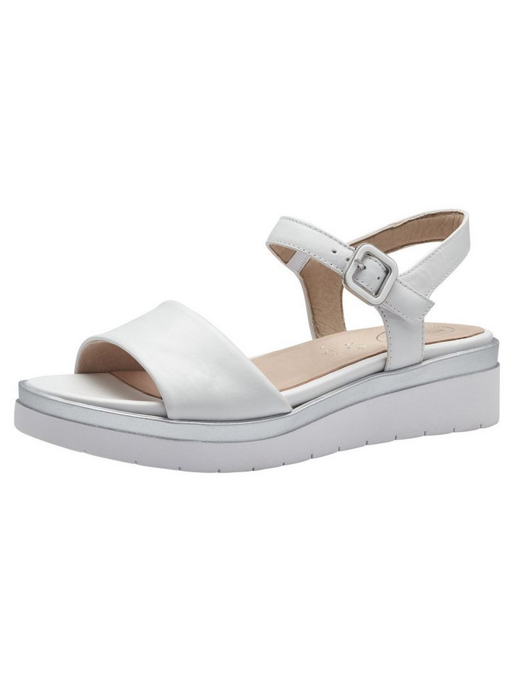 tamaris WIDE FIT comfortFit, Removable Sock aus Leder Plateausandaletten comfortFit