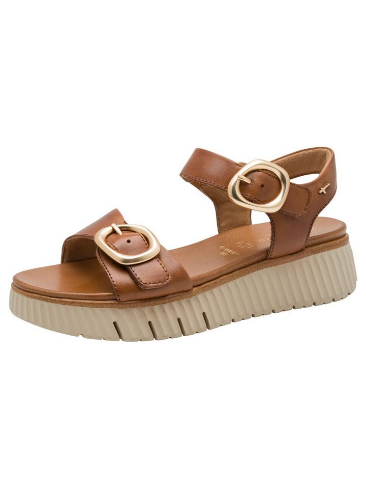 tamaris WIDE FIT MultiAdjustable, comfortFit aus Leder Sandale comfortFit (braun)