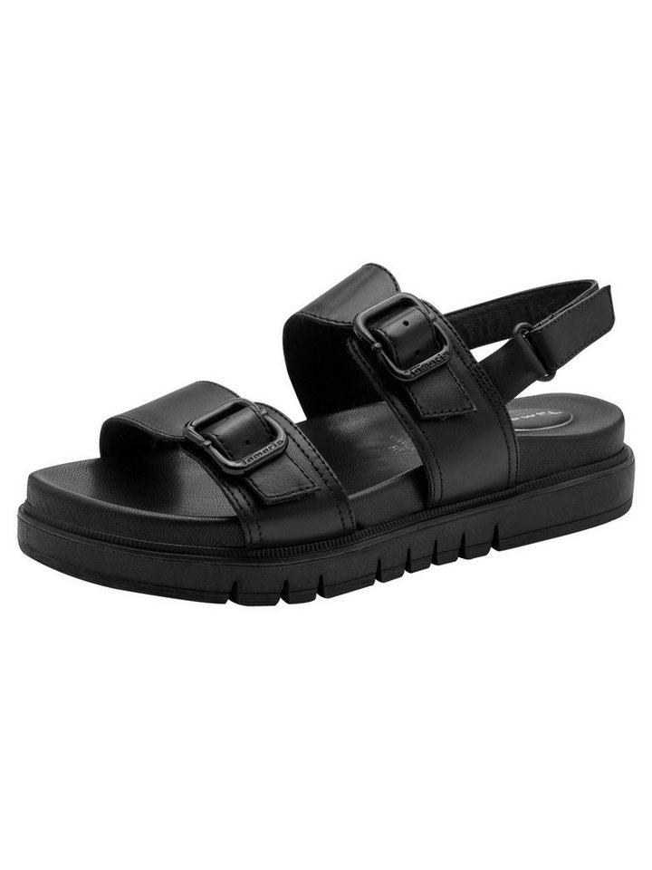 tamaris WIDE FIT MultiAdjustable, comfortFit aus Leder Sandale comfortFit (schwarz)