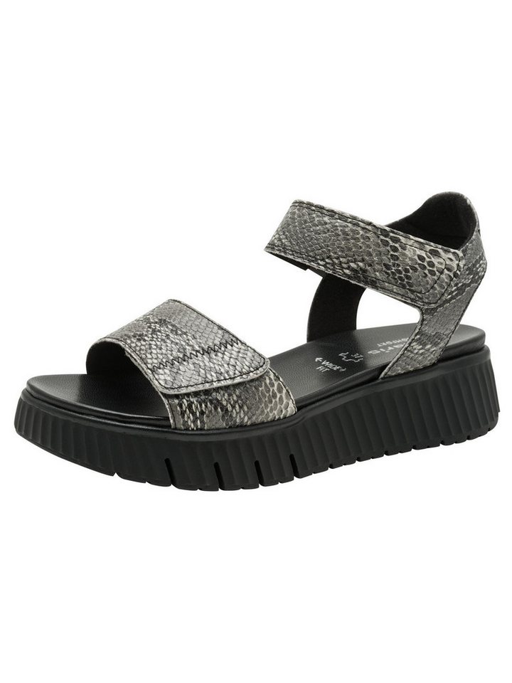 tamaris WIDE FIT MultiAdjustable, comfortFit aus Leder Sandale comfortFit (schwarz)