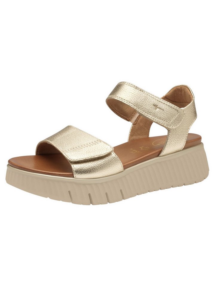 tamaris WIDE FIT MultiAdjustable, comfortFit aus Leder Sandale comfortFit (silber)