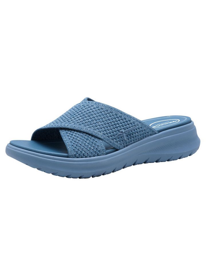 tamaris WIDE FIT Vegan, Removable Sock, comfortFit flach Mules Vegan (blau/schwarz)