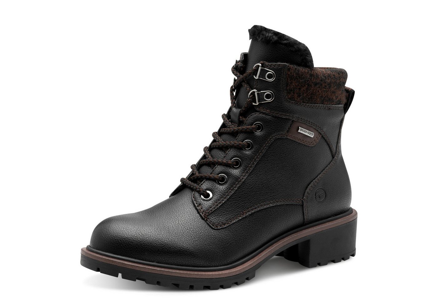 tamaris Winterboots, Blockabsatz, Schnürboots, Winterstiefelette mit Duo Tex-Ausstattung