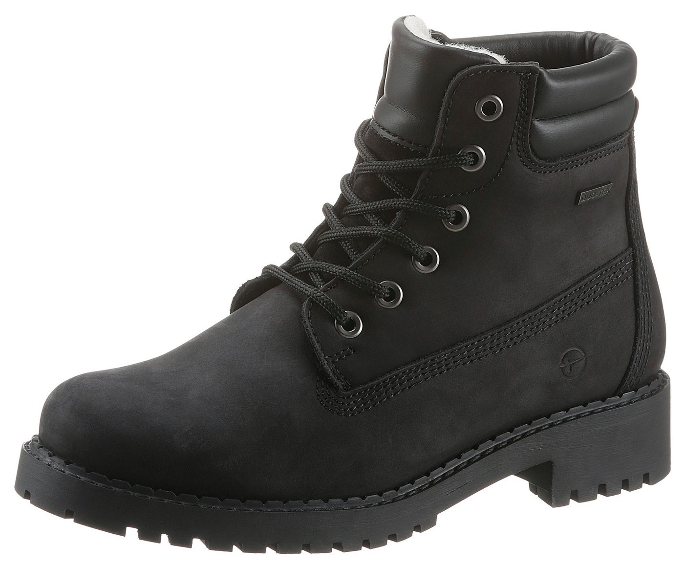tamaris Winterboots, Blockabsatz, Schnürstiefelette mit DUO-TEX Ausstattung (schwarz)