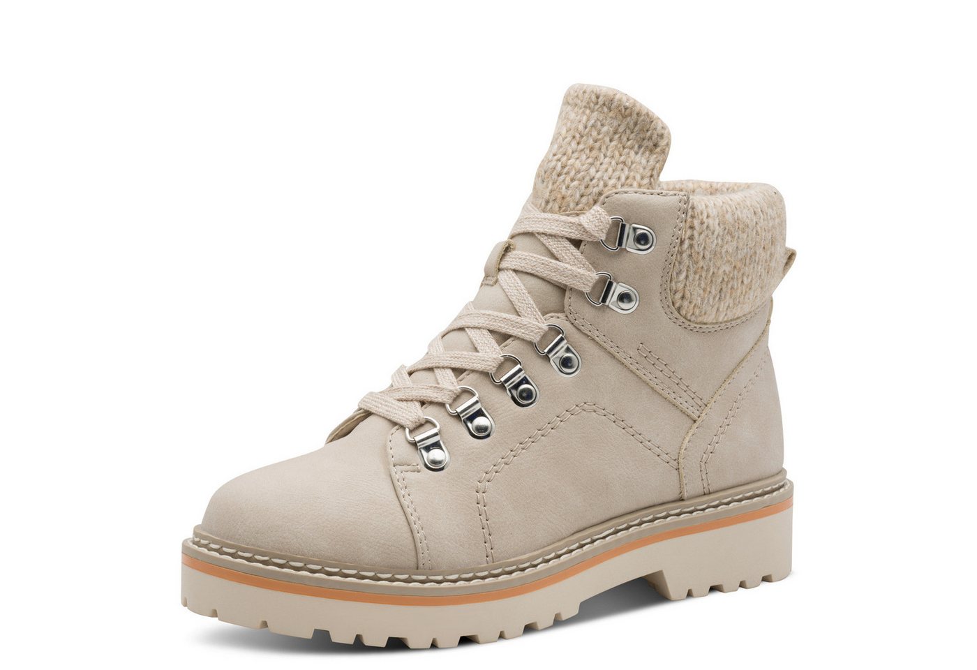 tamaris Winterboots, Blockasatz, Schnürboots, im Bergsteigerlook, vegane Verarbeitung