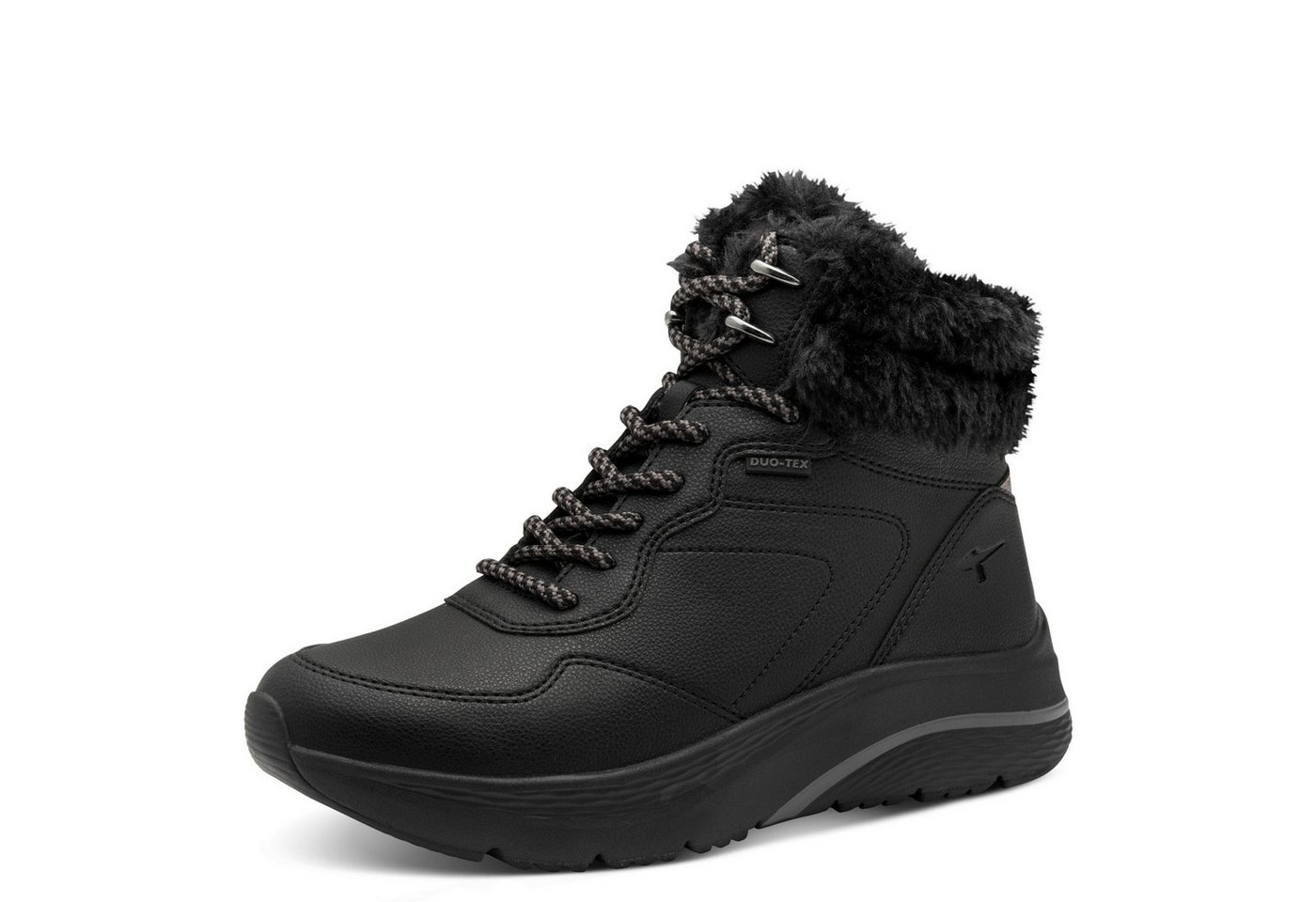 tamaris Winterboots, Keilabsatz, Schnürboots mit wärmeisoliertender Thermo-Innensohle (schwarz)