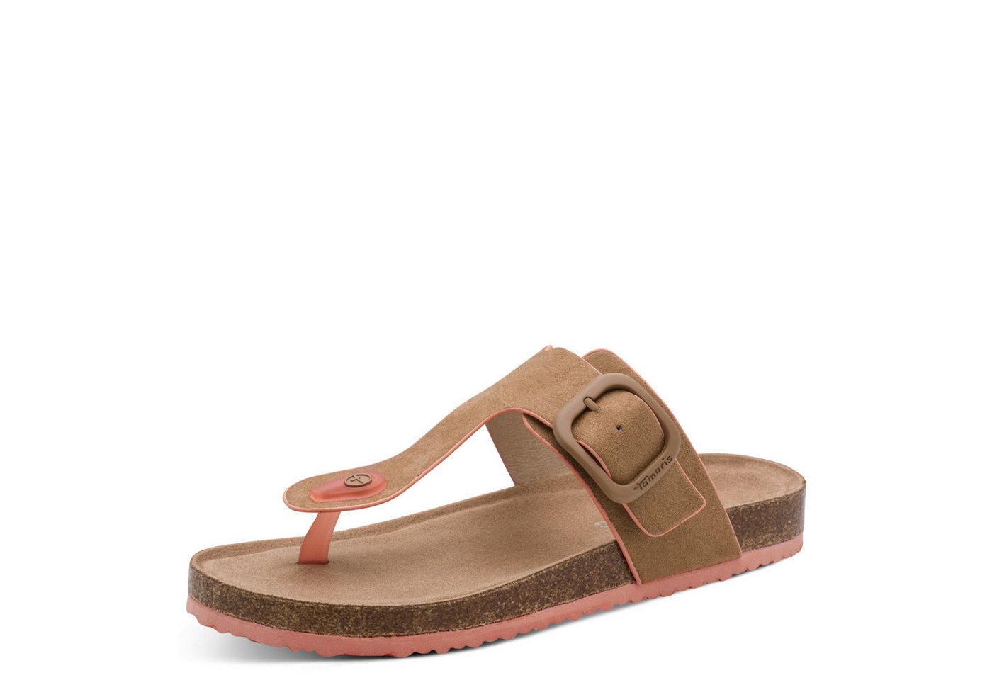 tamaris Zehentrenner Schlupfschuh, Flats, Bequemschuh, Hausschuh mit T-Logo