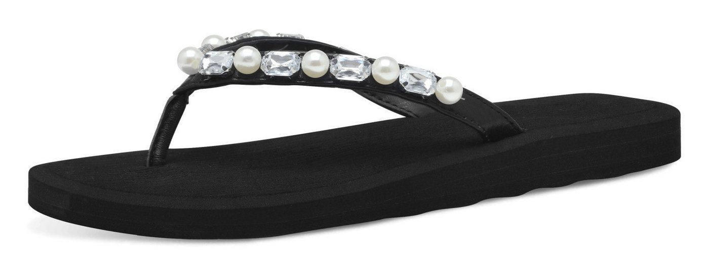 tamaris Zehentrenner, Sommerschuh, Dianette mit Schmucksteinen und Zierperlen bestückt