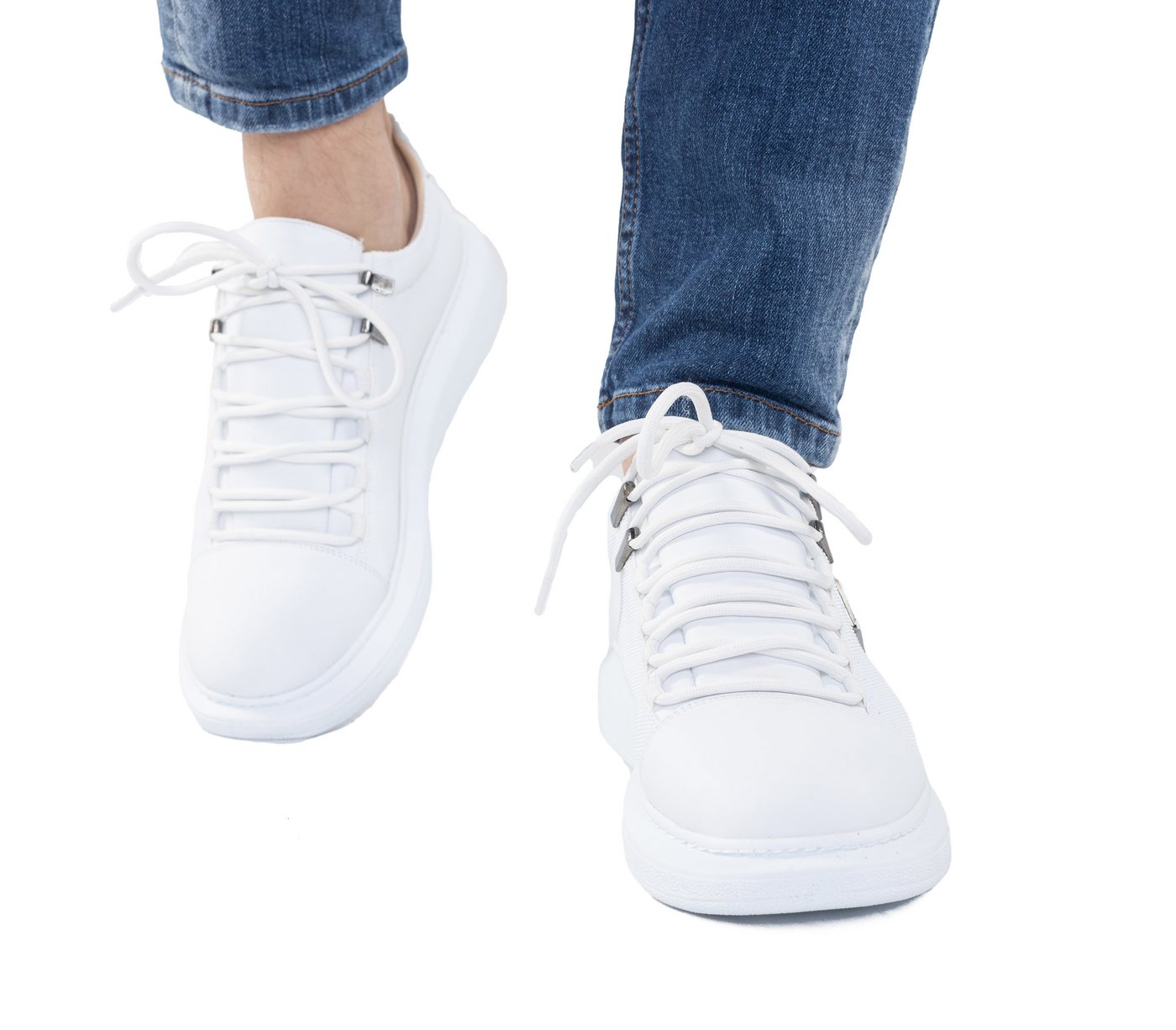TAMBOGA Elegante Herren-Sneaker mit feinem Muster Weiß 41 Sneaker