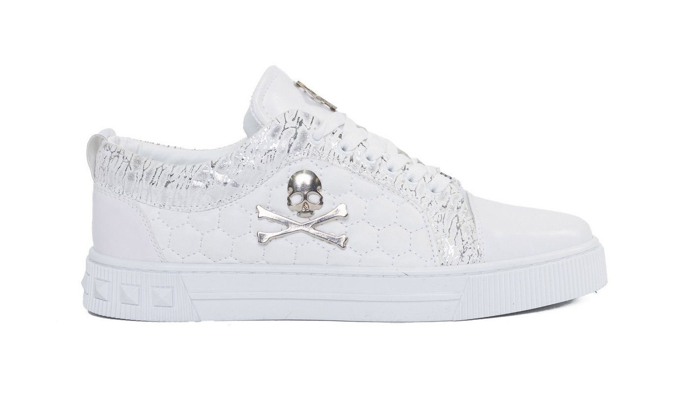 TAMBOGA Herren-Sneaker mit Totenkopf Weiß 40 Sneaker