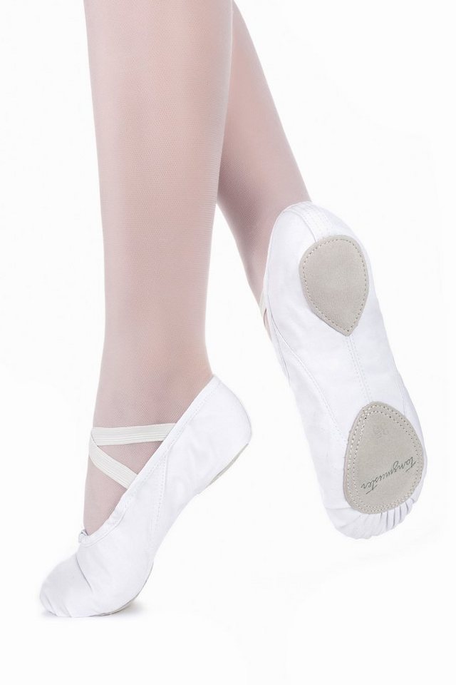 tanzmuster Ballettschuhe Charlie mit geteilter Ledersohle Tanzschuh Ballettschläppchen für Mädchen