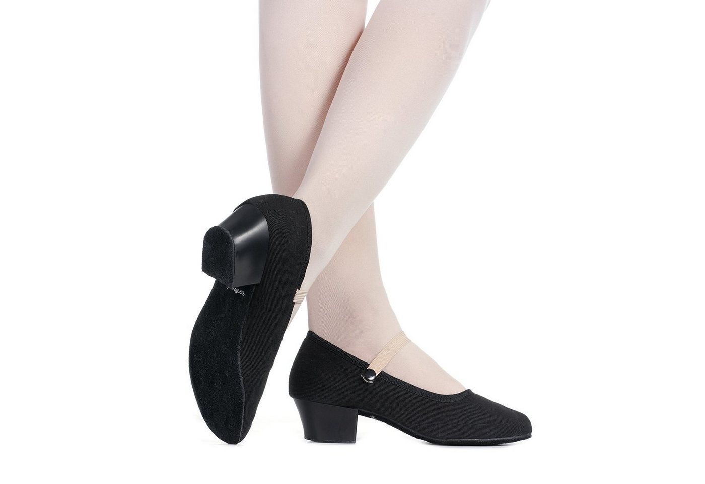 tanzmuster Charakterschuhe Ruby 3,8 cm Absatz Tanzschuh zum Reinschlüpfen fürs Kinder Ballett