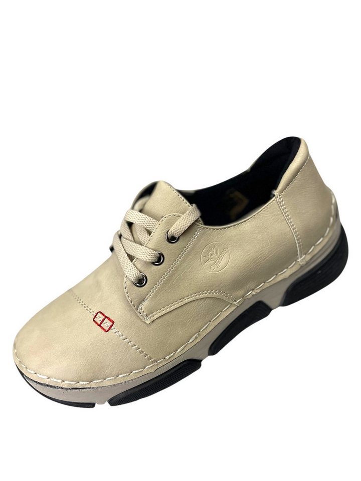 Taschen4life Damen Halbschuh 3030 Schnürschuh Vegan, federleicht & ultraweich (beige)