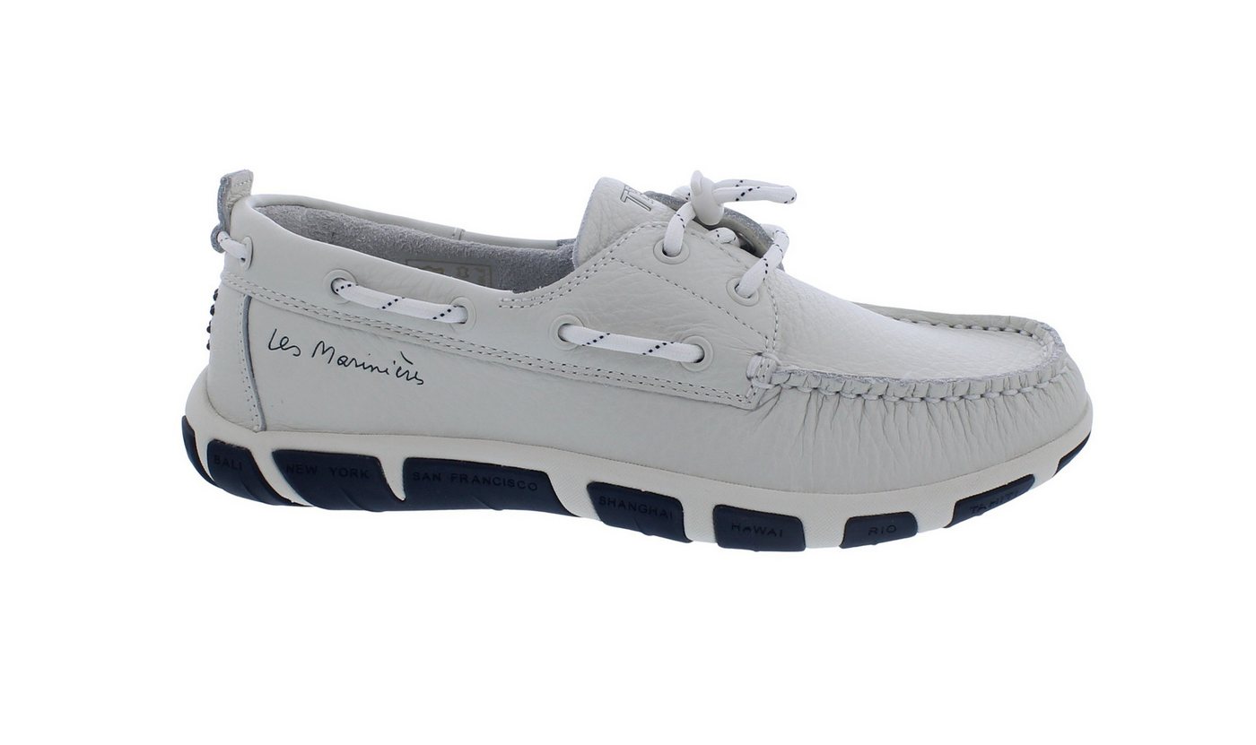 TBS Bootsschuh Janaele F7C27, Dream Cruiser Glattleder, Weiß-Blau, Wec Bootsschuh