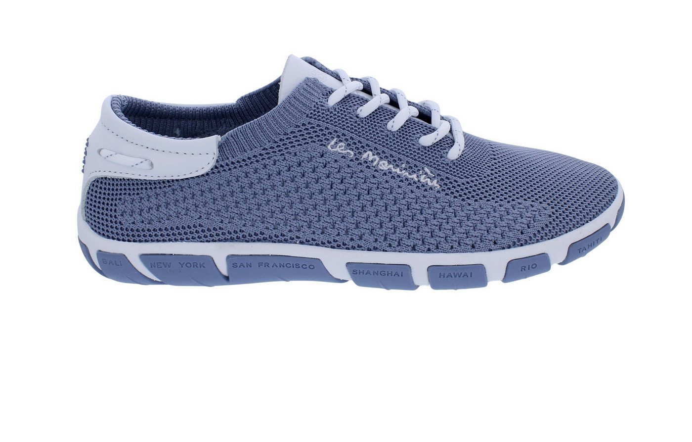 TBS Bootsschuh Jazaria Q73E2, Recyceltes Strickgewebe, Dunkelblau mit Bootsschuh