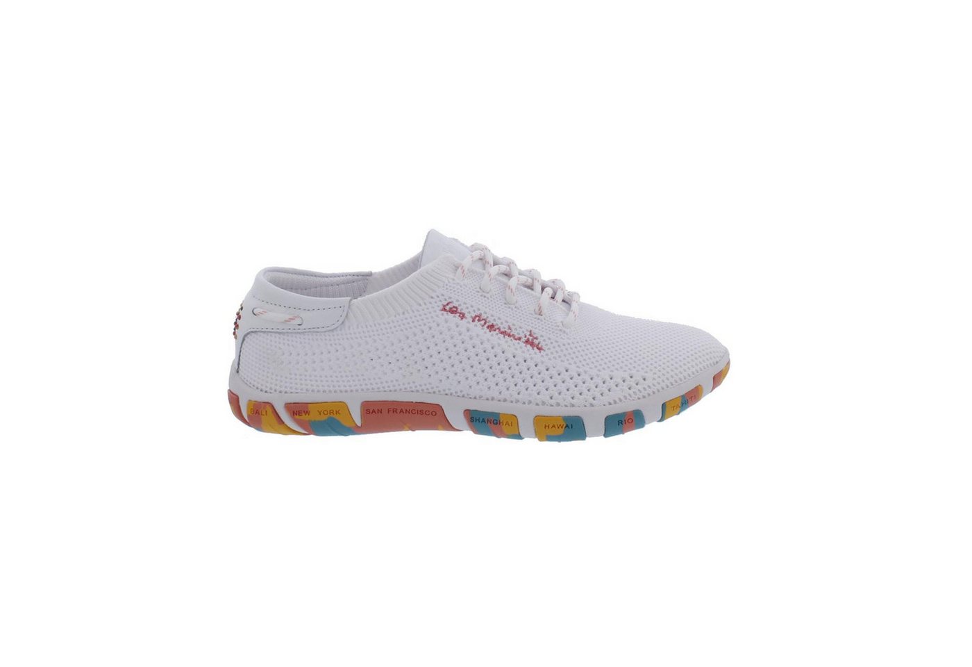 TBS Jazaria Segelschuh, Flyknit Multico, Extra Blanc+Blush, Wechselfuß Bootsschuh