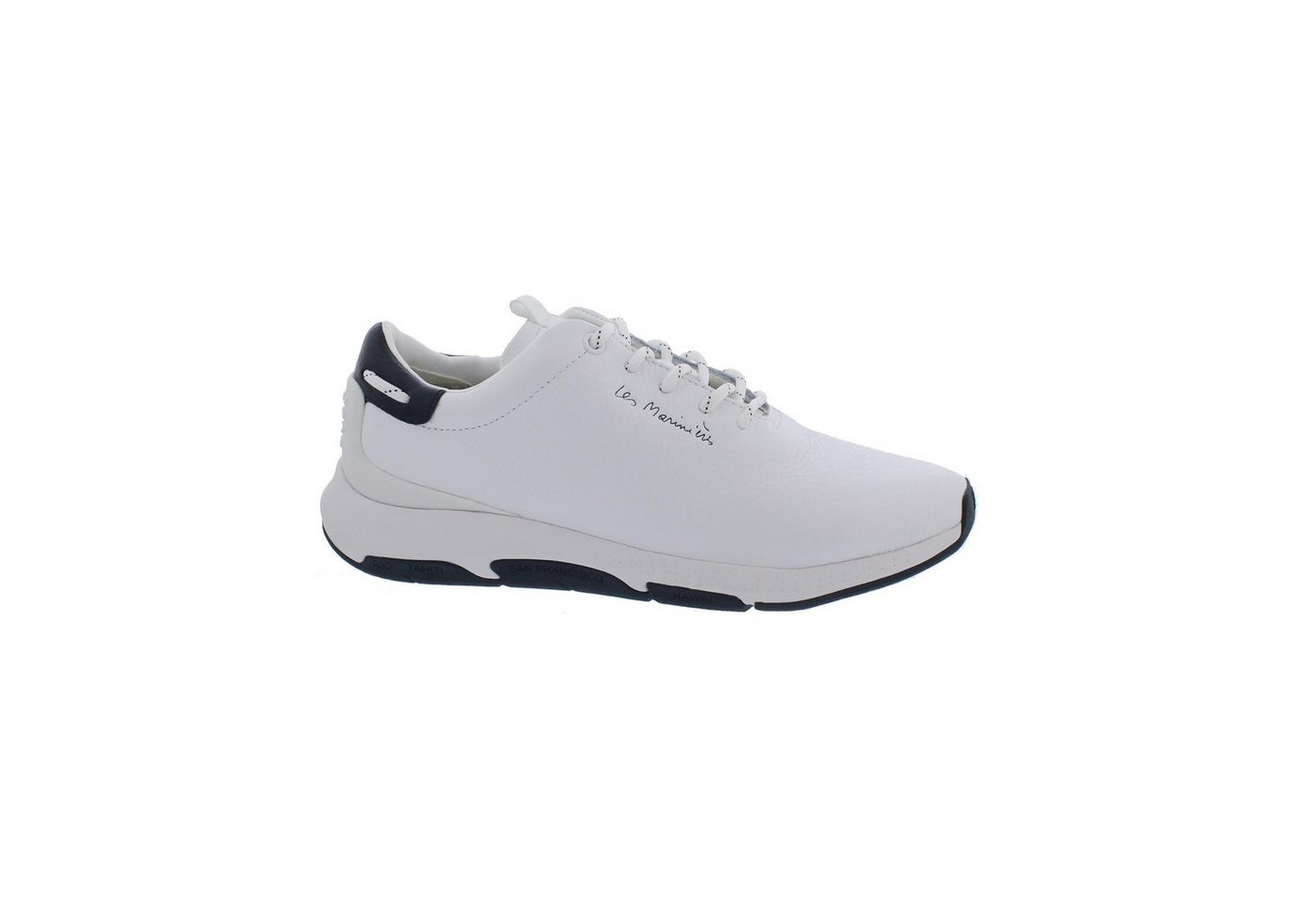 TBS Sneaker Jazzrun C7197, Glattleder, Weiß, Fußbett zum Wechseln Bootsschuh