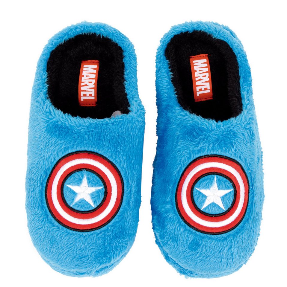 The AVENGERS Captain America - Marvel Hausschuh Jungen Slipper Pantoffel Gr. 36-41