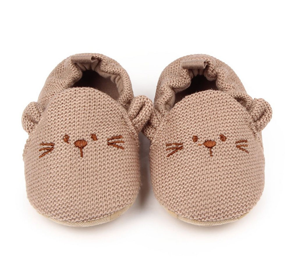 The Beauty House Süße Baby-Krabbelschuhe mit Tiergesicht – rutschfest & weich Krabbelschuh