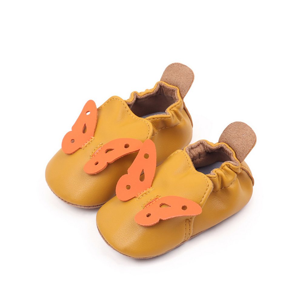 THE FASHION HOUSE Baby Krabbelschuhe aus PU-Leder mit Schmetterling Krabbelschuh – rutschfest & weich für erste Schritte