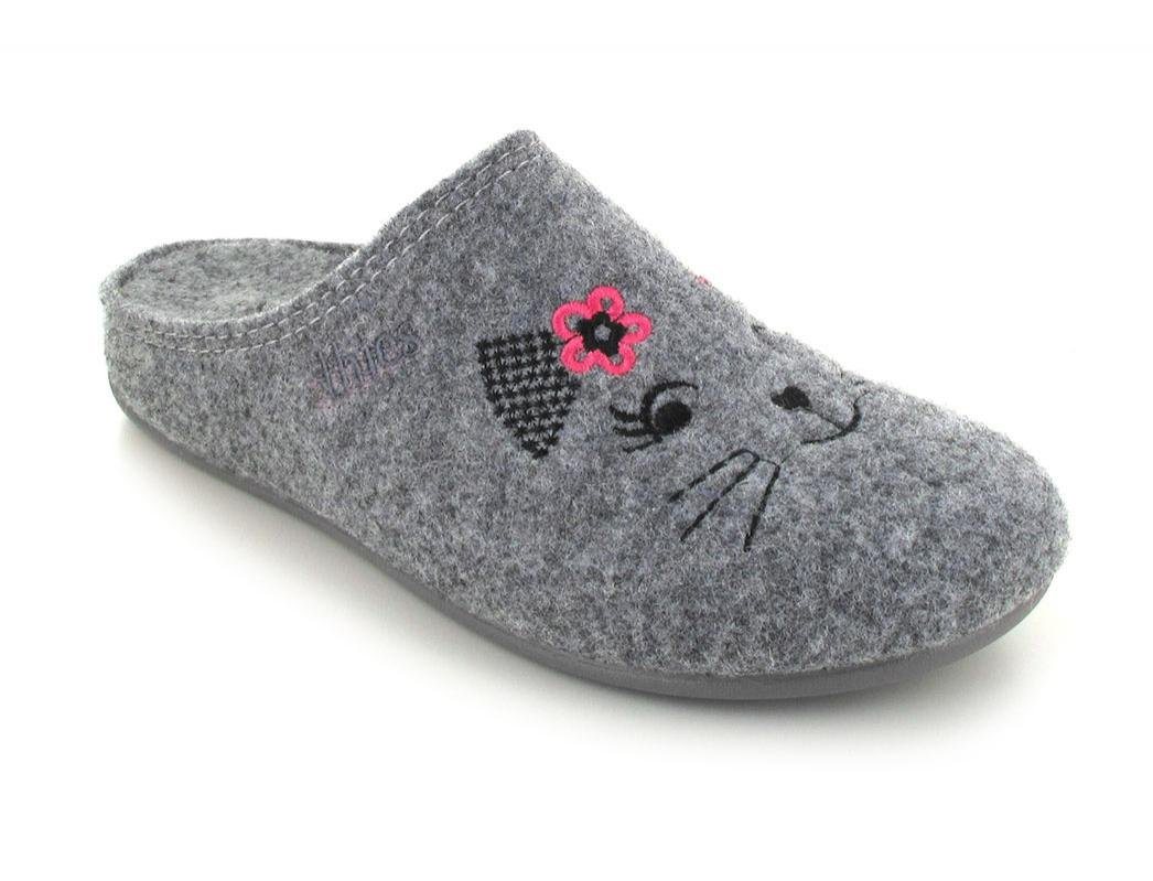 thies Fieltro Pantoffel Katze Hausschuh reine Wolle