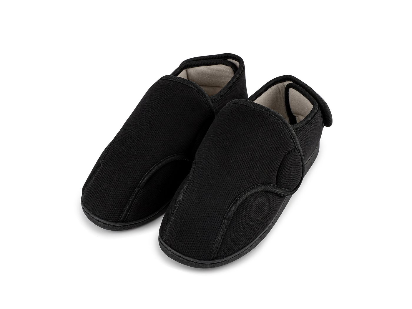 TIESTRA Damen Herren Schuhe Extra Weit mit Klettverschluss Breit, Hausschuhe Klettstiefel Senioren Schuhe, Memory Foam Sohle für Geschwollene Füße Gr.37-47