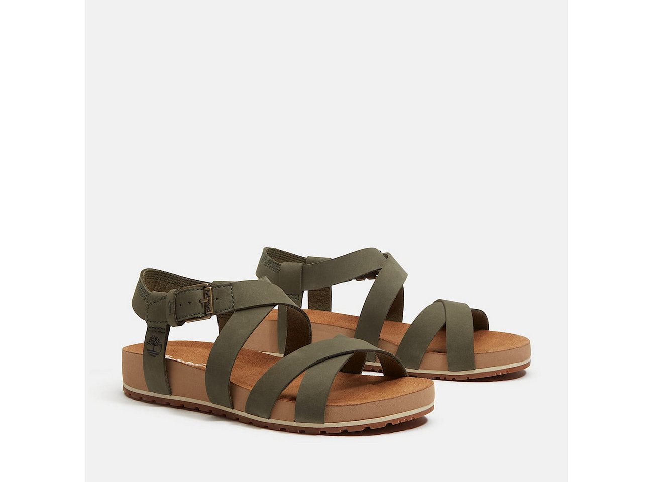 Timberland MALIBU WAVES - BACKSTRAP SANDAL Sandale aus Leder (DK GRN NUBUCK)