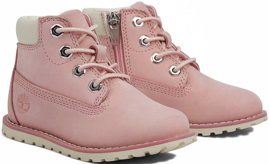 Timberland POKEY PINE MID LACE UP WITH ZIP BOOT Schnürboots Winterstiefel, Schnürstiefel, Winterschuhe (rosa)