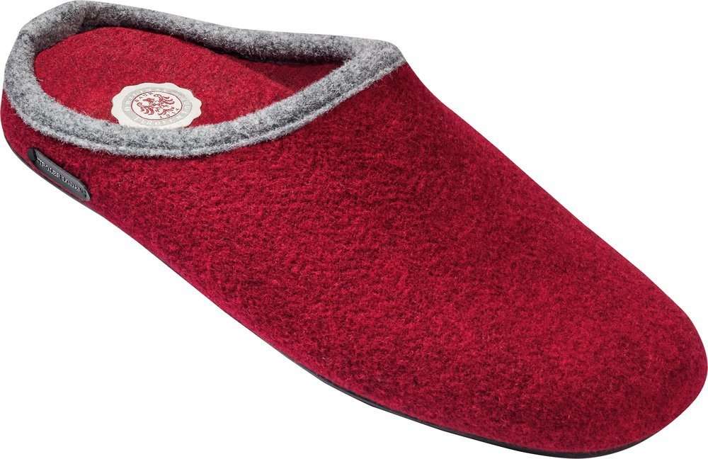 Tiroler Loden Pantoffel mit hochwertiger Merino-Wolle aus Italien (rot)