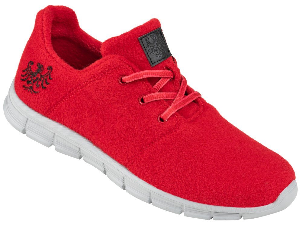 Tiroler Loden Sneaker ultraleicht und superbequem aus reiner Schurwolle (rot)