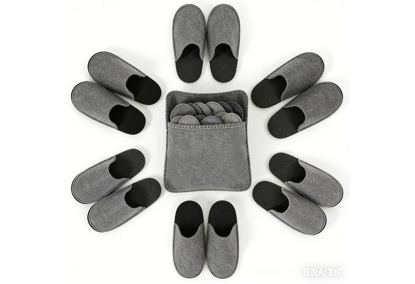 TLGREEN Hausschuhe Gäste 6er Set Plüsch Hausschuhe (Filzpantoffeln mit rutschfester Sohle, für Hotel, Haushalt & Wellness) Weiches Gästepantoffeln Set (Gr. 32-46) inkl. Aufbewahrungsbeutel